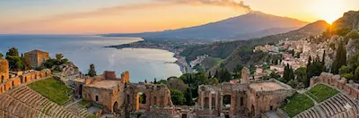 Sicily — citrus groves, ancient cities, and volcanic horizons